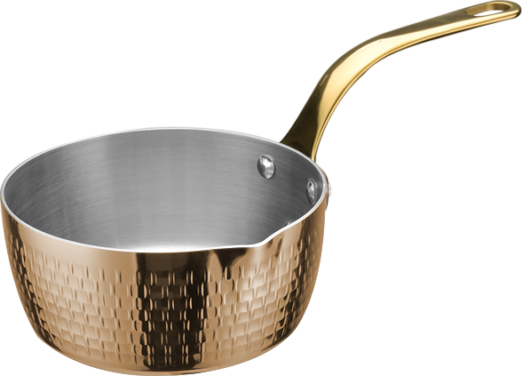 Yapamit YT007 Tri-ply Hammered Sauce Pot Stainless Steel Saucepans Milk Sauce Pan na May Wooden Handle Cooking Pot, Suporta Para sa Stove At Induction Sauce Pot Saucepans