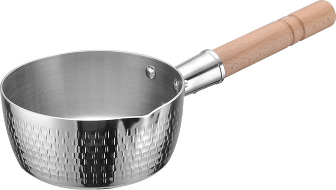 Yapamit YT007 Tri-ply Hammered Sauce Pot Stainless Steel Saucepans Milk Sauce Pan na May Wooden Handle Cooking Pot, Suporta Para sa Stove At Induction Sauce Pot Saucepans