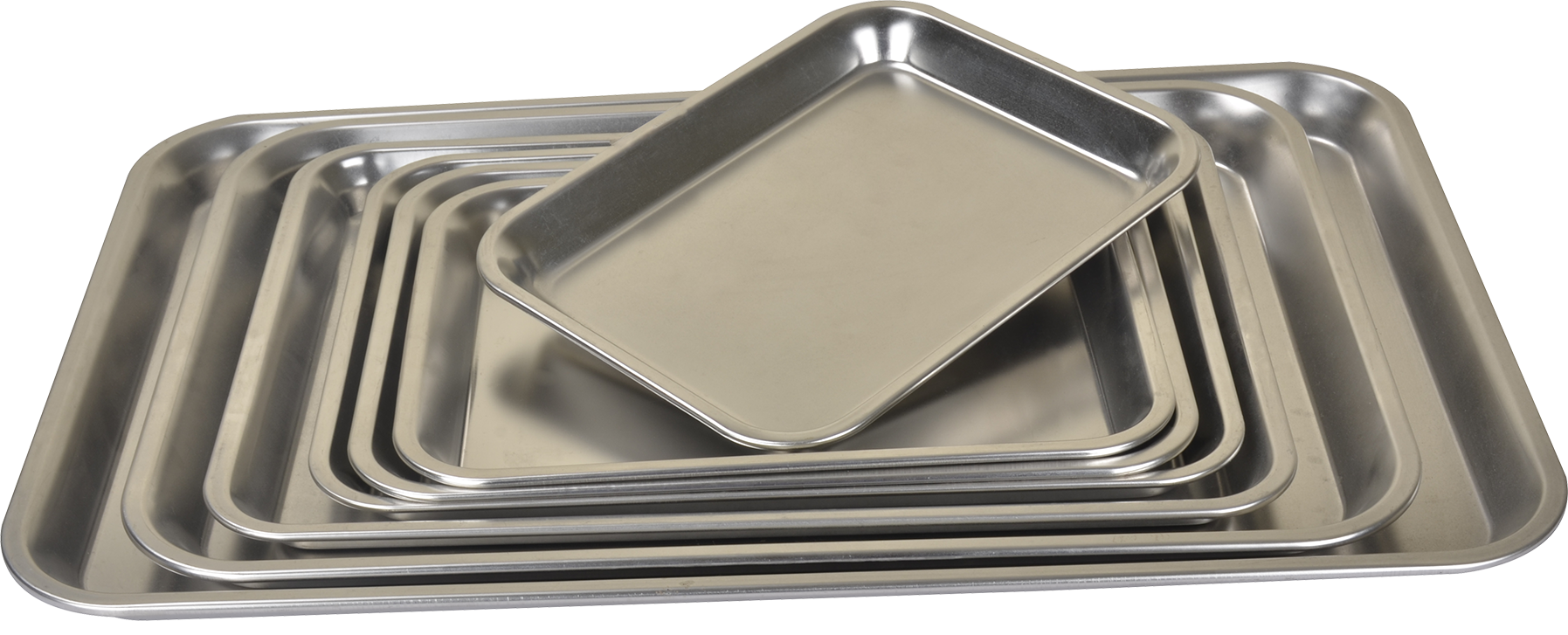 Mababaw na Stainless Steel Serving Tray