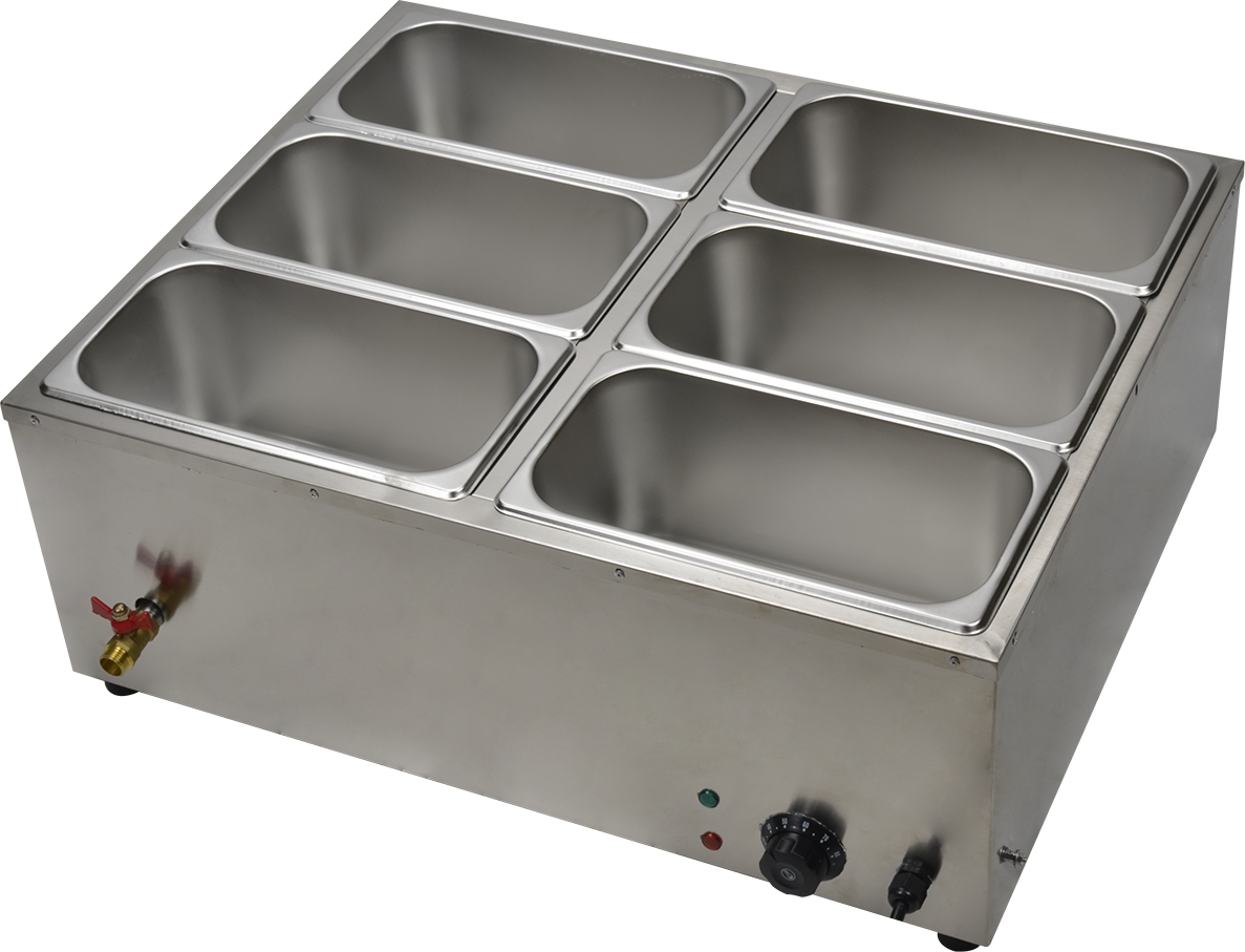 Commercial Food Warmer, Stainless Steel Bain Marie Buffet Countertop na may Temperature Control at Takip para sa Mga Party, Catering, Mga Restaurant 110V