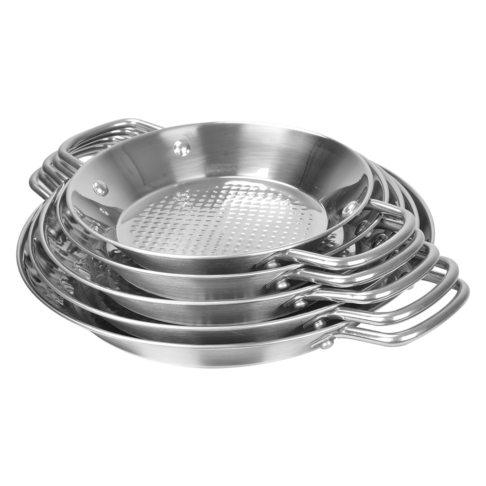 Yapamit X2891 Stainless Steel Seafood Pan na May Compound Bottom