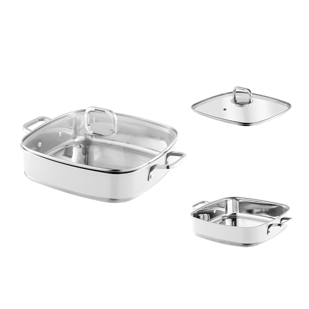 Yapamit square stainless steel 3 ply cookware set kusina nilagang palayok