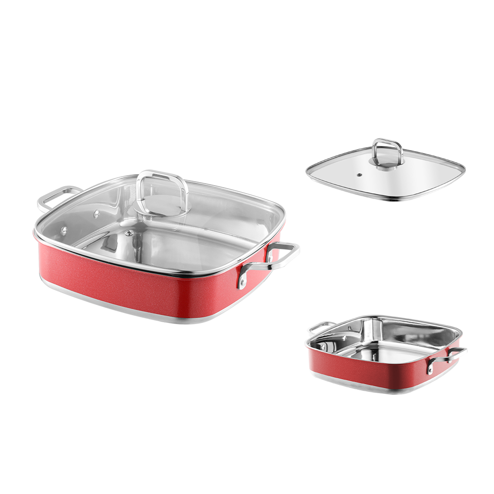 Yapamit square stainless steel 3 ply cookware set kusina nilagang palayok