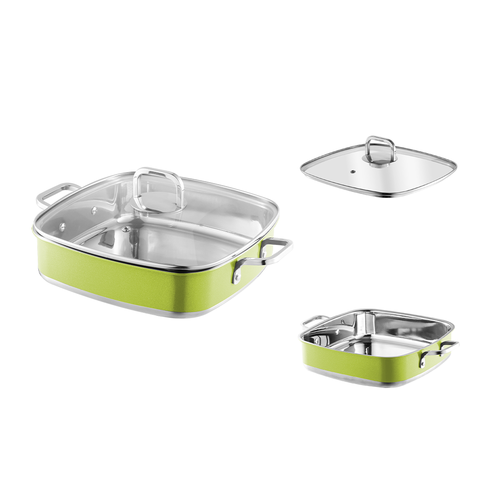 Yapamit square stainless steel 3 ply cookware set kusina nilagang palayok