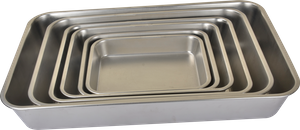 Deep Stainless Steel Serving Tray